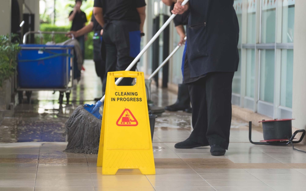 Janitor Mopping Floor